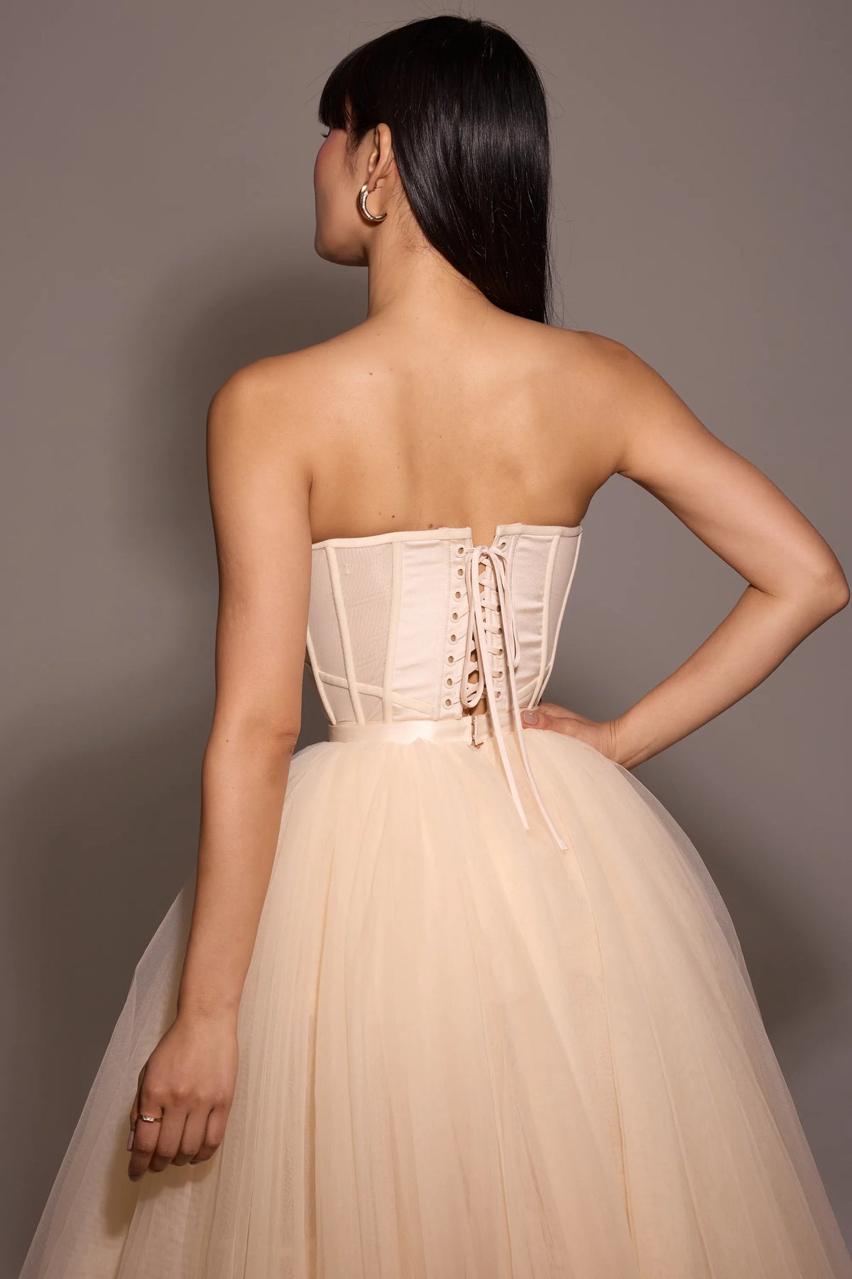 Darling Vintage Cream Tulle Midi Dress