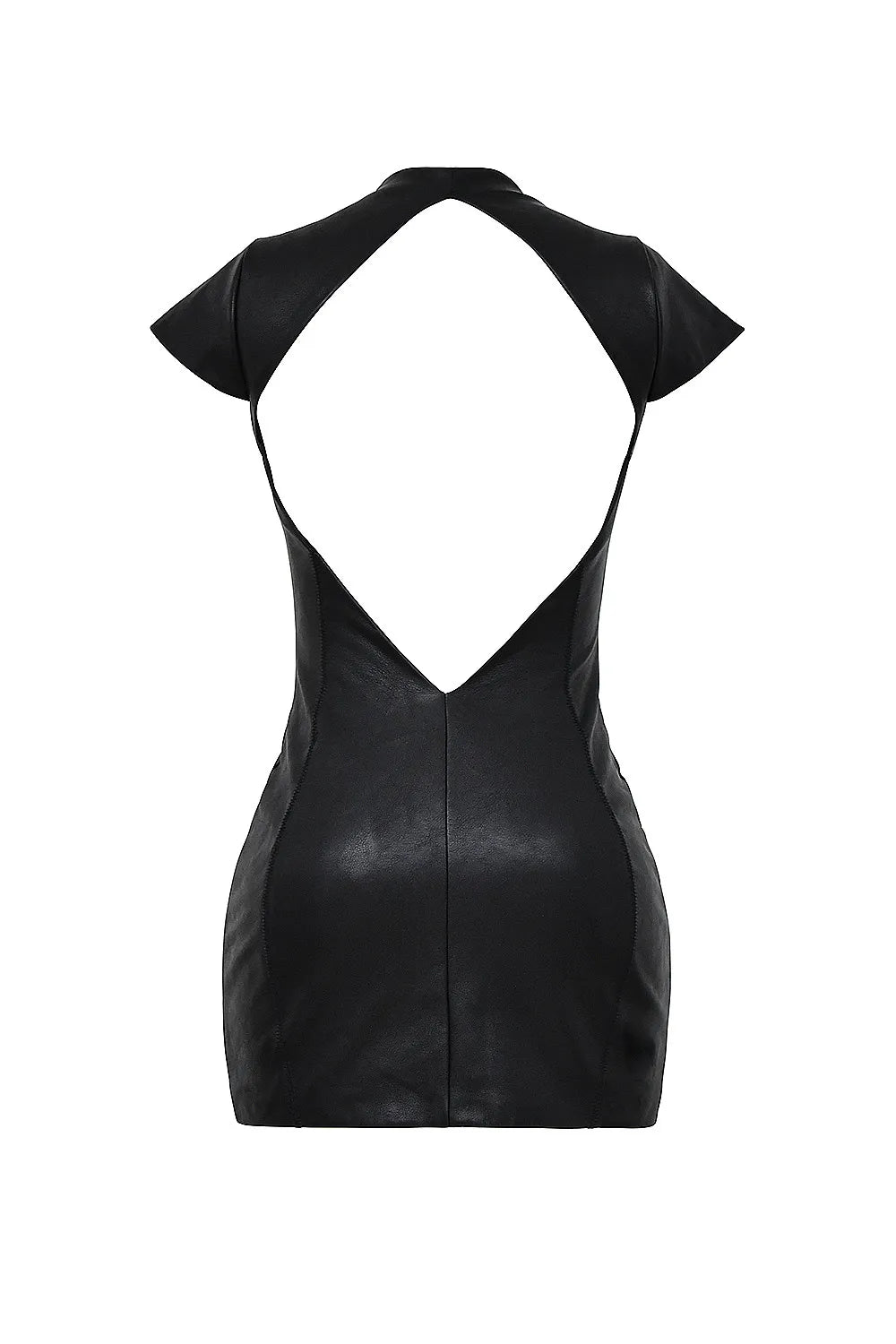 Mistress Rocks Black Vegan Leather Backless Mini Dress - SALE