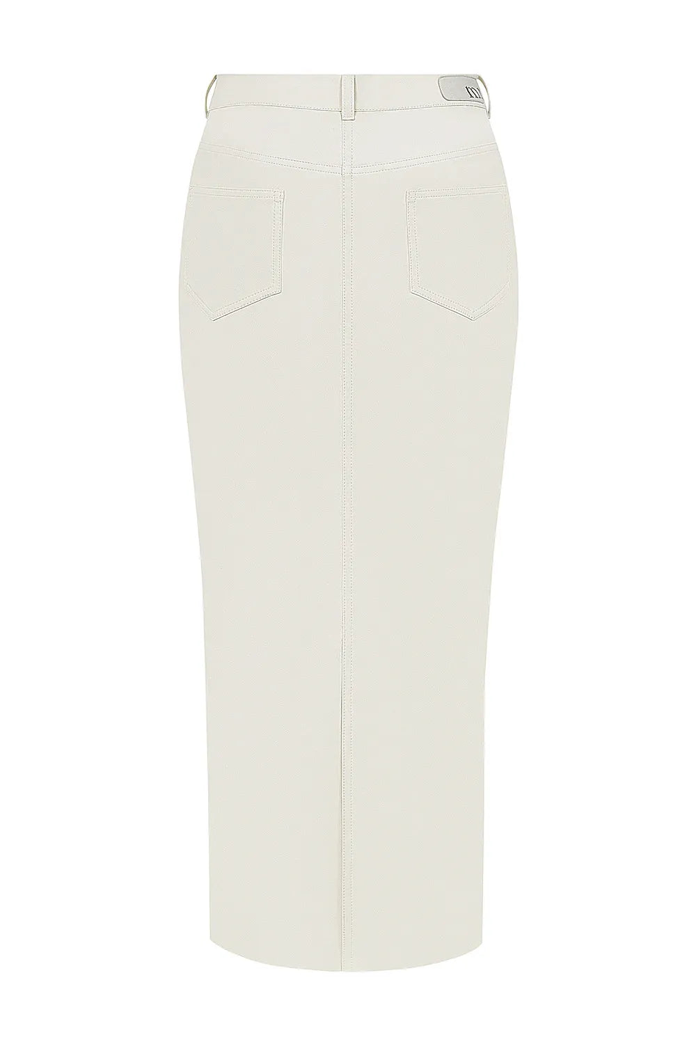 Mistress Rocks Cream Vegan Leather Midi Skirt - SALE