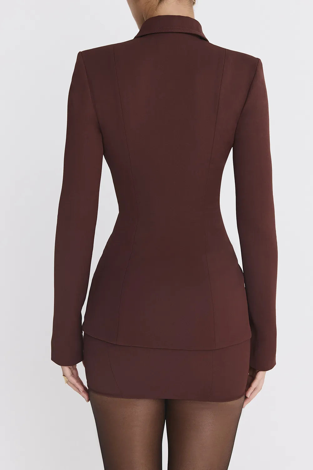 Mistress Rocks Chocolate Peekaboo Zip Front Blazer - SALE