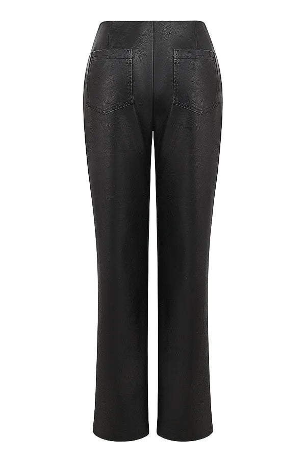Mistress Rocks Black Baggy Vegan Leather Trousers - SALE