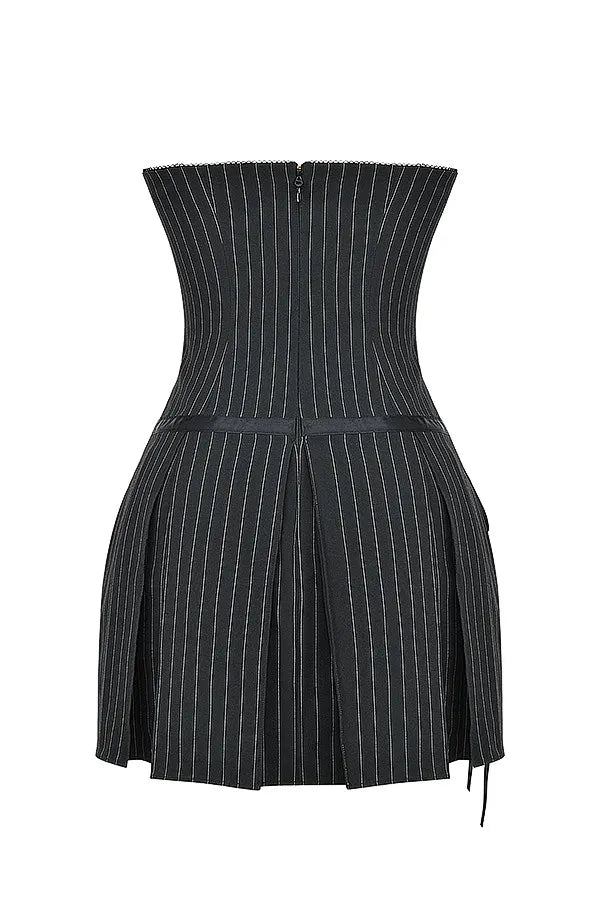 Mistress Rocks Black Pinstripe Mini Dress - SALE