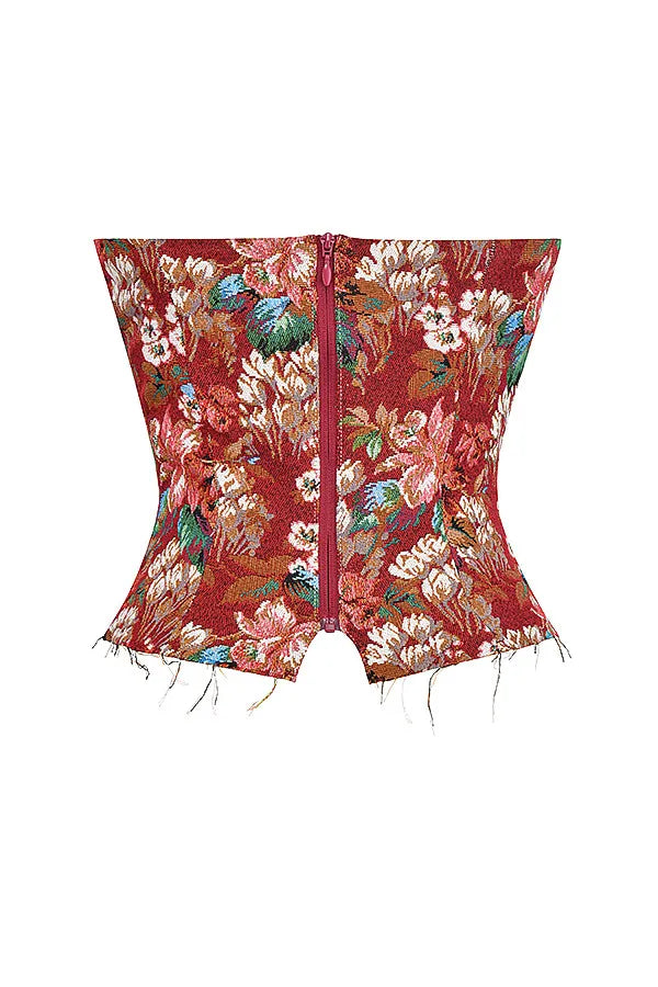 Mistress Rocks Tapestry Jacquard Strapless Corset - SALE