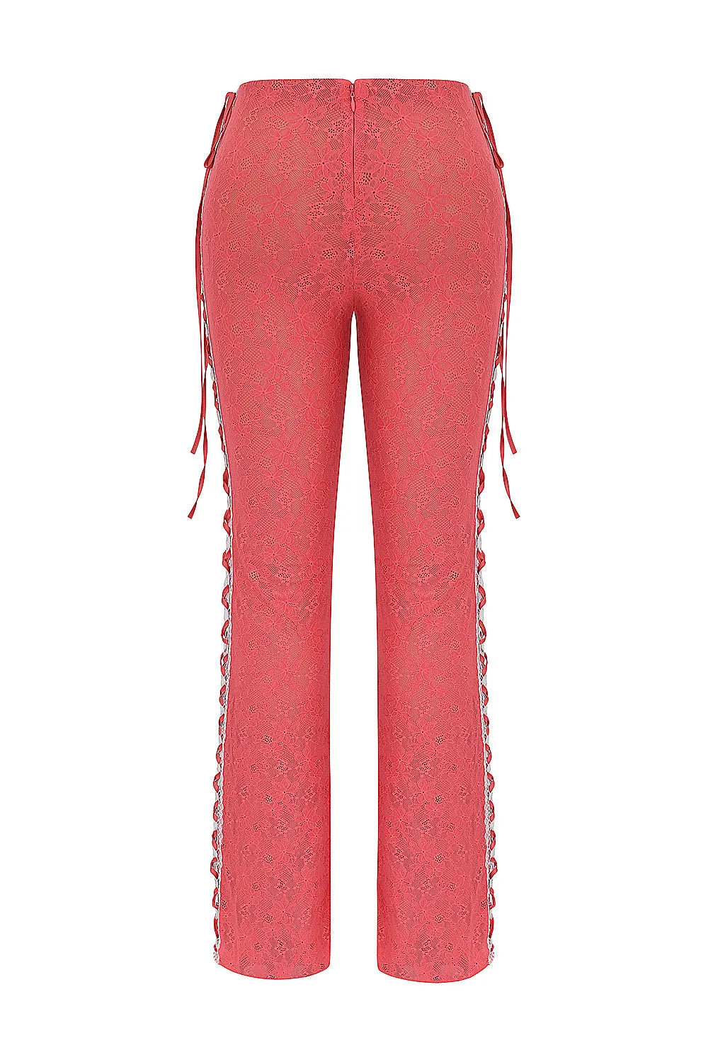 Mistress Rocks Grapefruit Lace Up Trousers - SALE