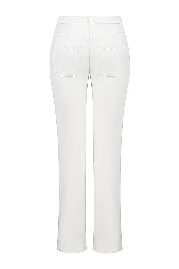Mistress Rocks Ivory Vegan Leather Trousers - SALE