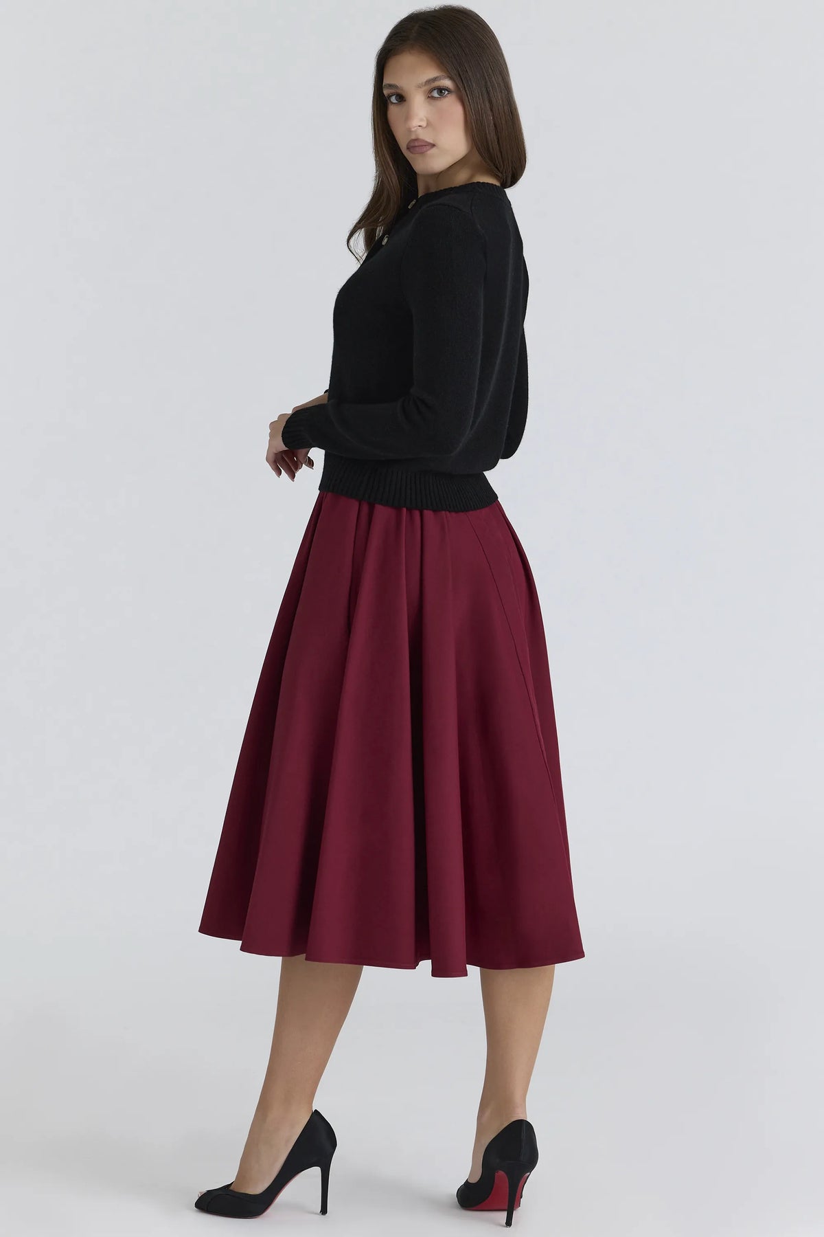 Signature Black Cashmere + Merino Wool Cardigan