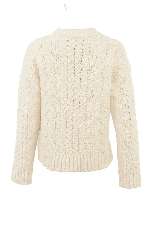 Jasper Cream Chunky Cable Knit Sweater