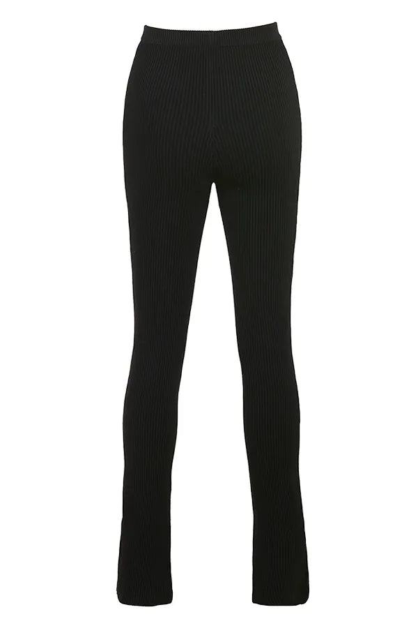 Mitzi Black Ribbed Knit Leggings