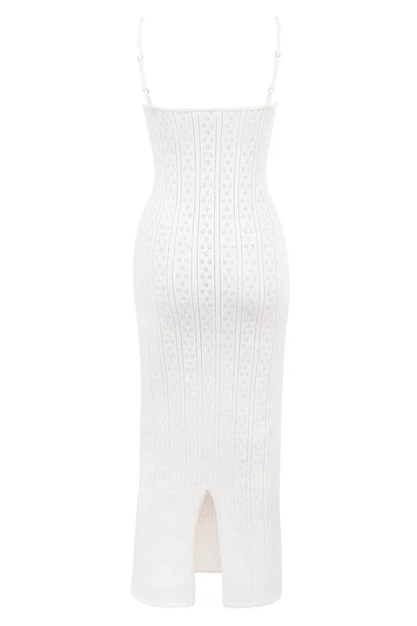 Myla White Knit Maxi Dress