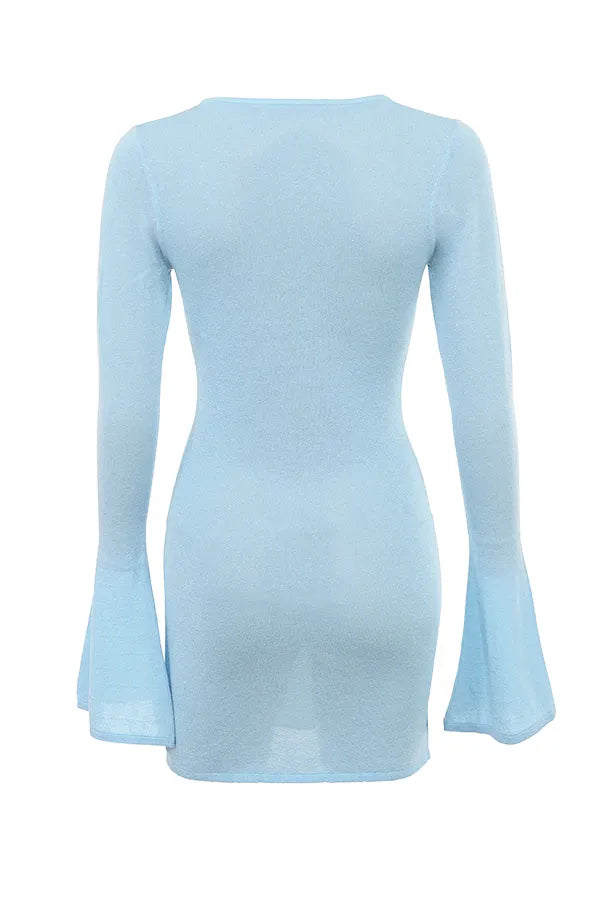 Noya Ocean Blue Knit Mini Dress