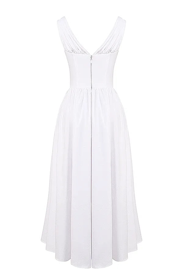 Emmelina White Cotton Corset Sundress