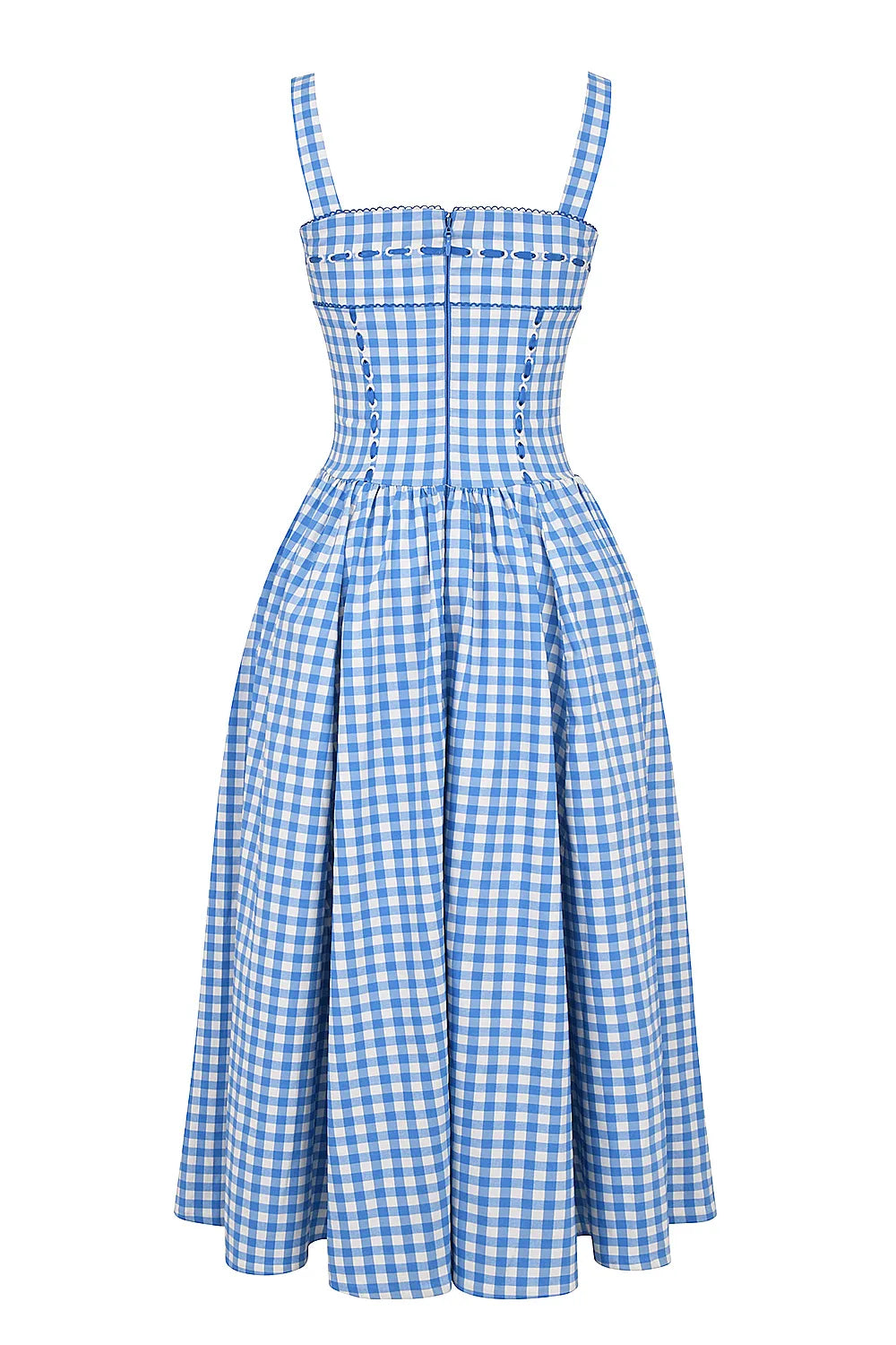 Vivien Regatta Blue Gingham Midi Sundress