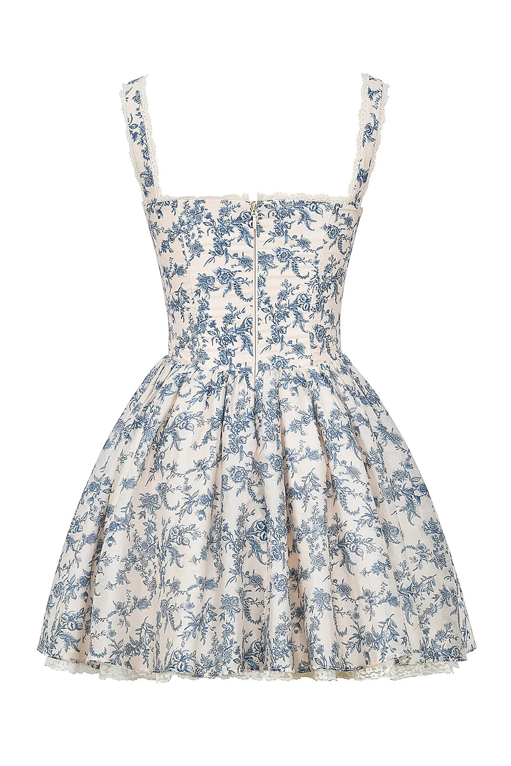 Brigitte English Porcelain Print Corset Mini Dress