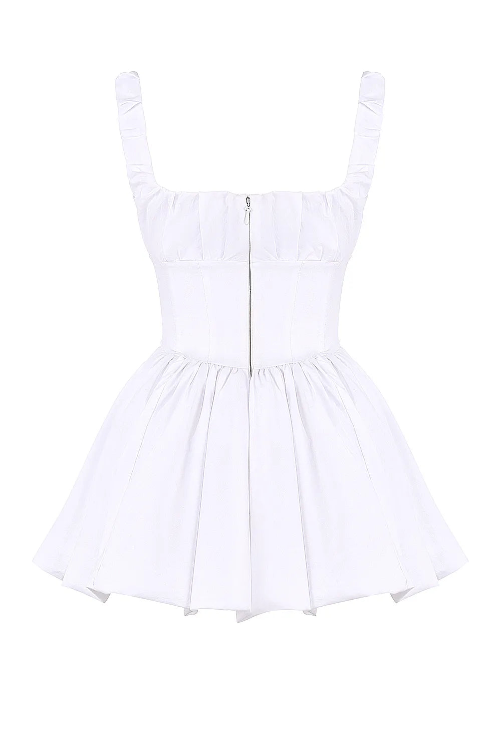 Le Puff White Cotton Tulle Mini Dress
