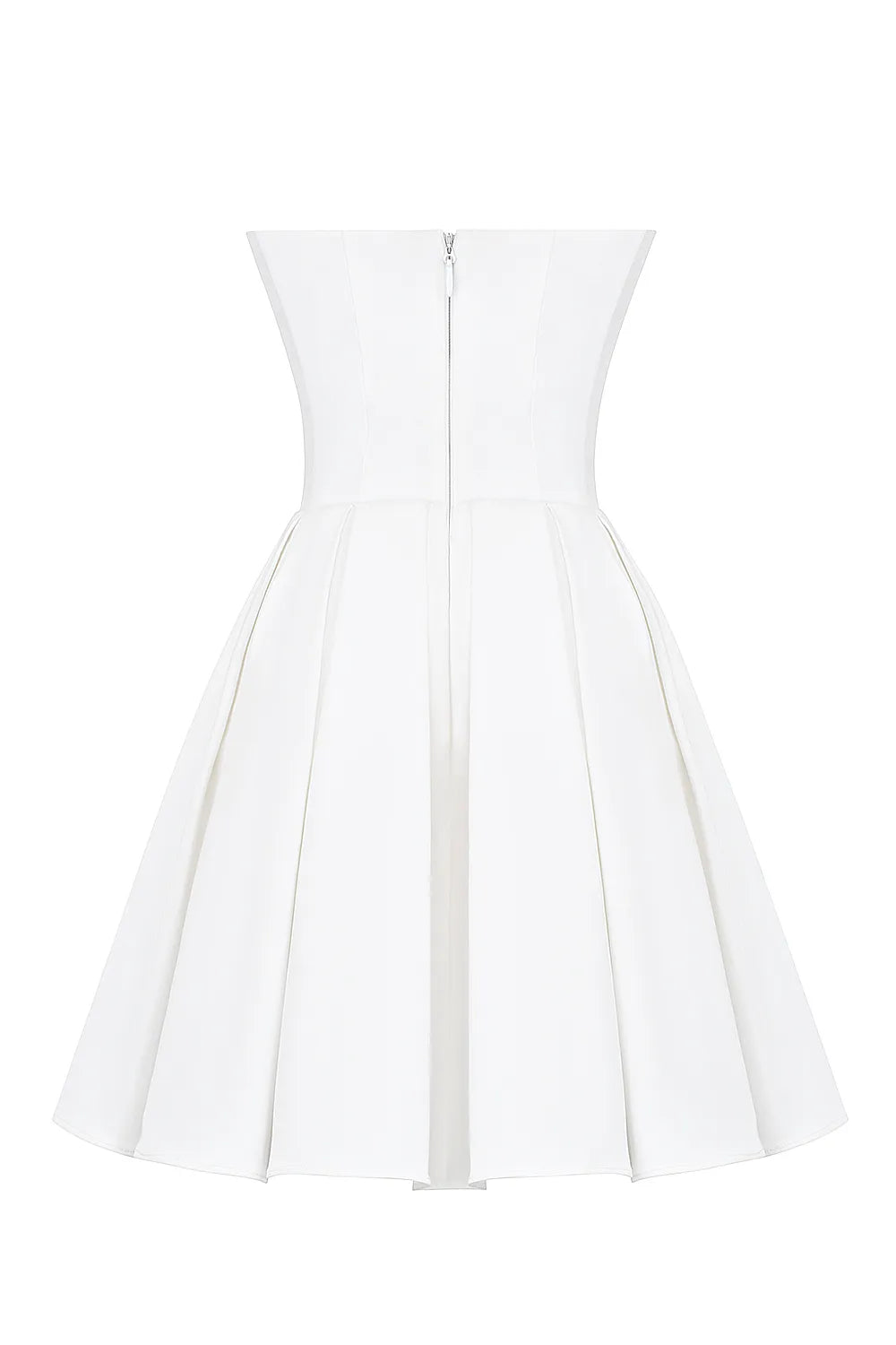 Emmanuela White Strapless Pleated Mini Dress
