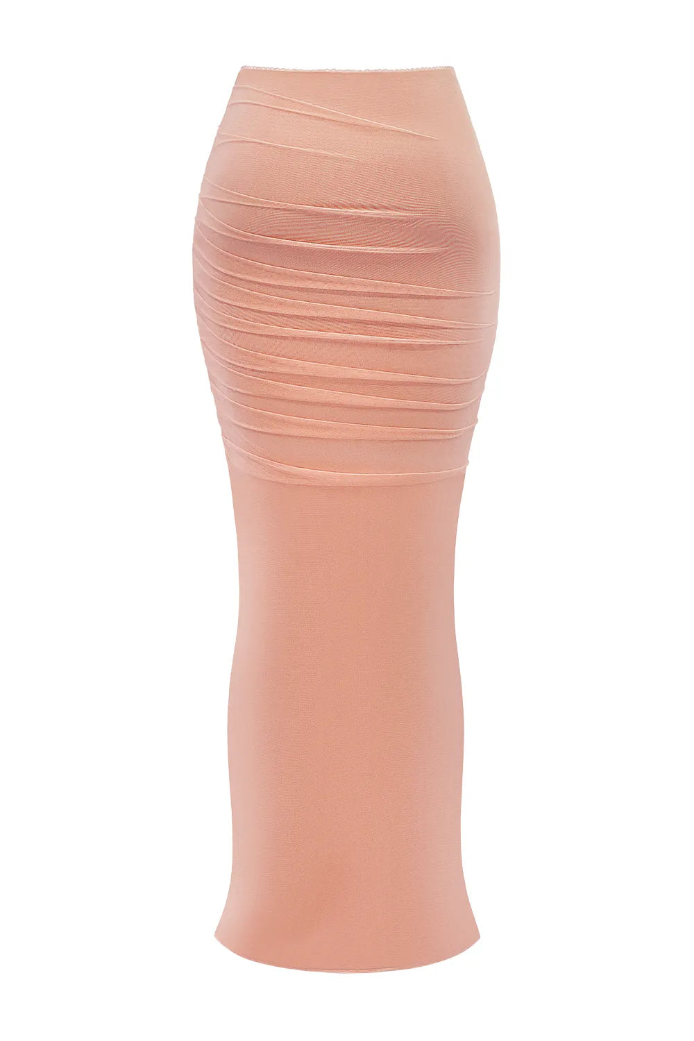 Cassidy Peach Fluted Hem Maxi Skirt
