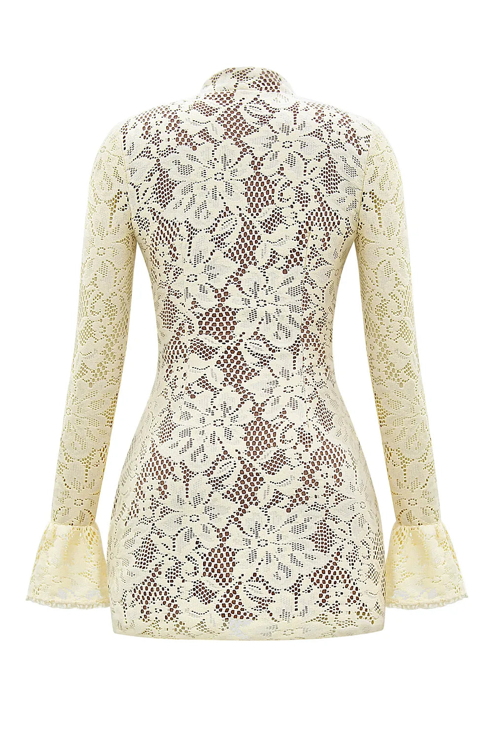 Brianna Buttermilk Keyhole Lace Mini Dress