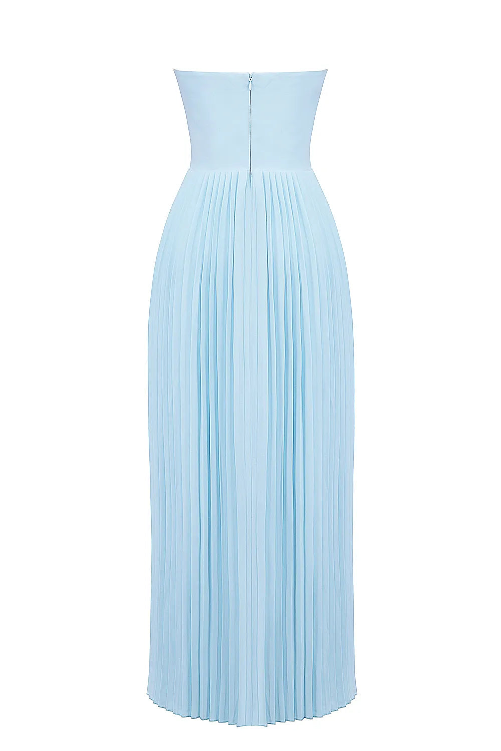 Marcella Ocean Blue Pleated Maxi Dress