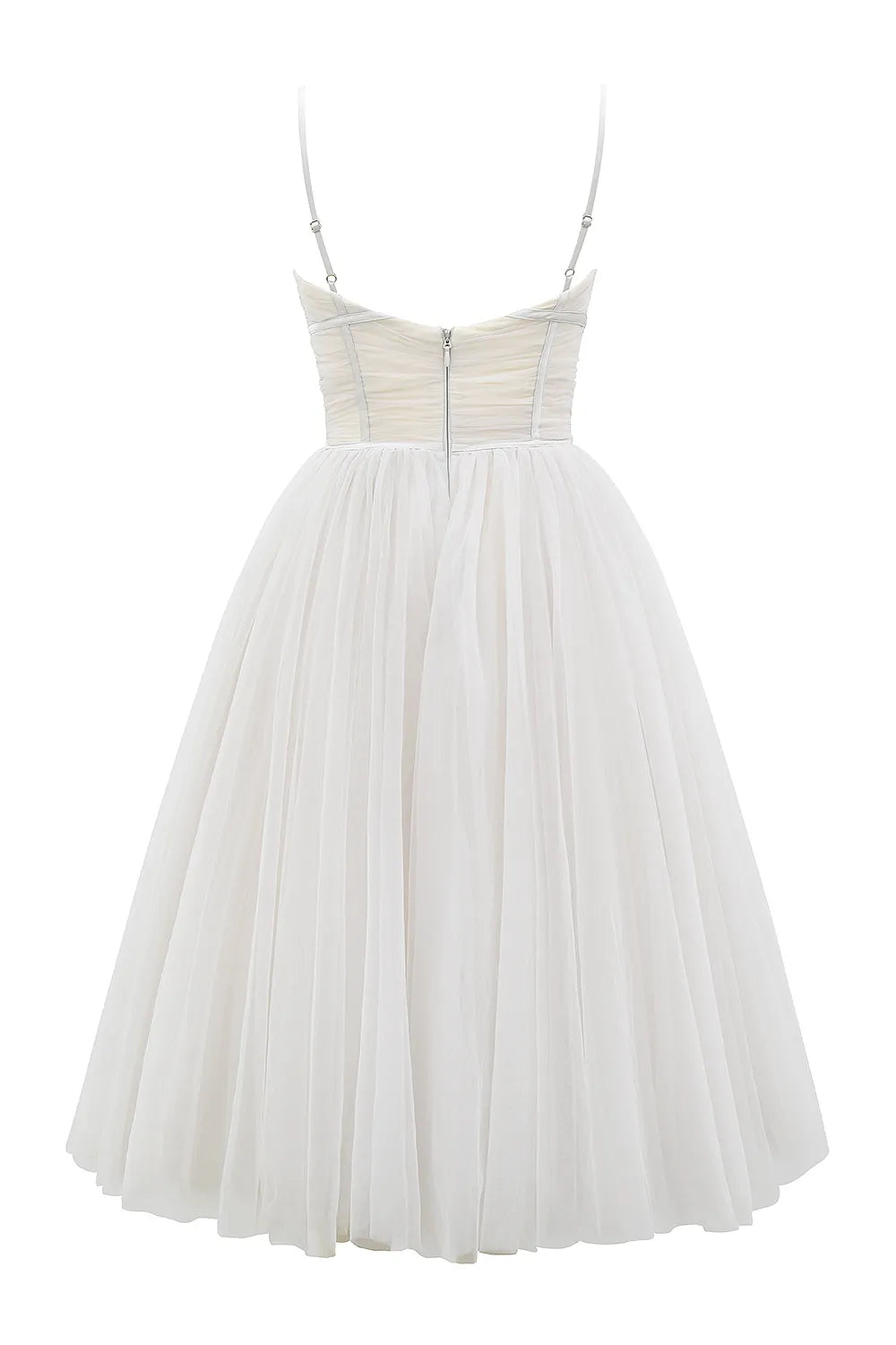 Countess French Dove Tulle Midi Dress