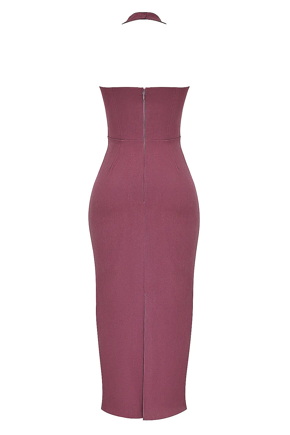 Mia Mulberry Twill Halter Maxi Dress
