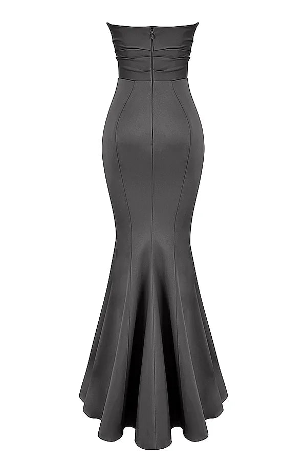 Fleur Shadow Satin Strapless Gown