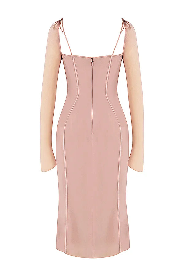 Ophelia Blush Cutout Midi Dress