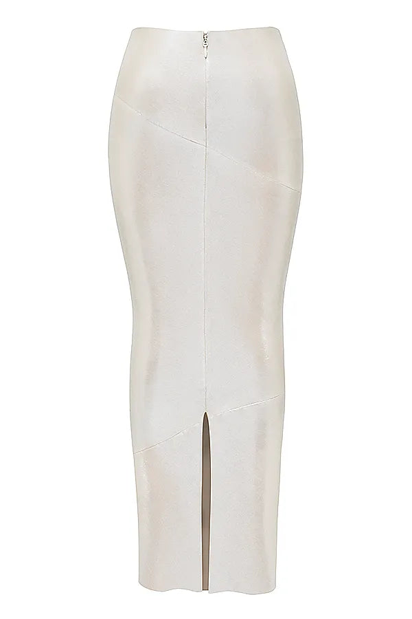 Colette Shimmer Champagne Midi Skirt