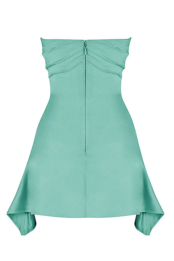 Jasmine Jade Draped Strapless Corset Dress