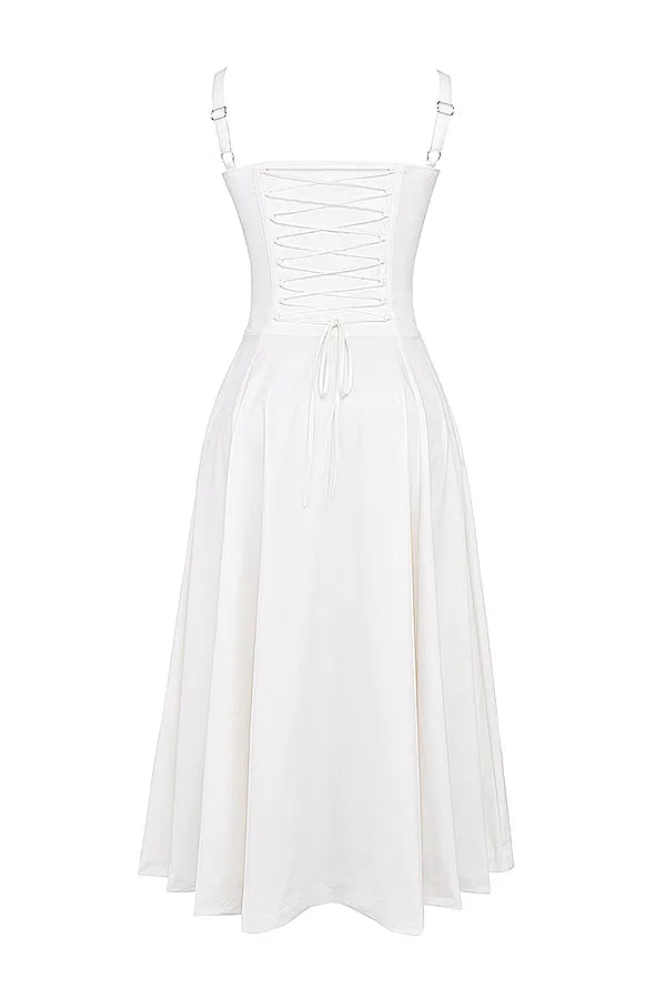 Carmen White Bustier Sundress