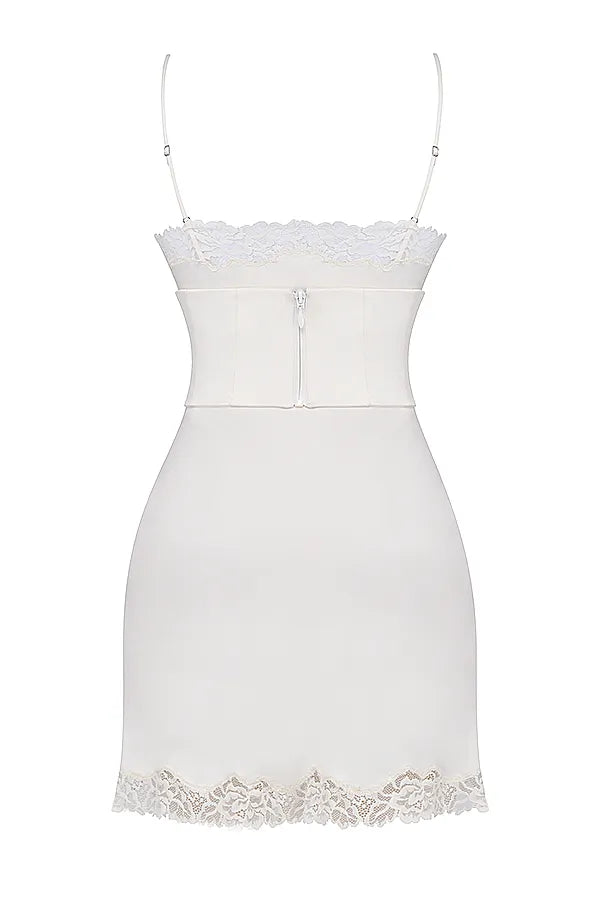 Soraya Ivory Satin Slip Dress