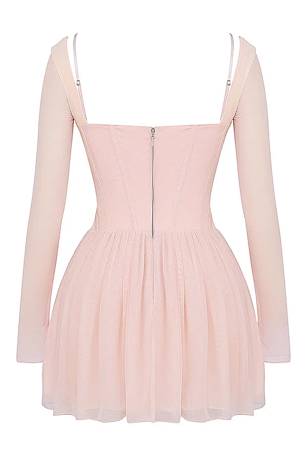 Vivi Soft Peach Corset Mini Dress