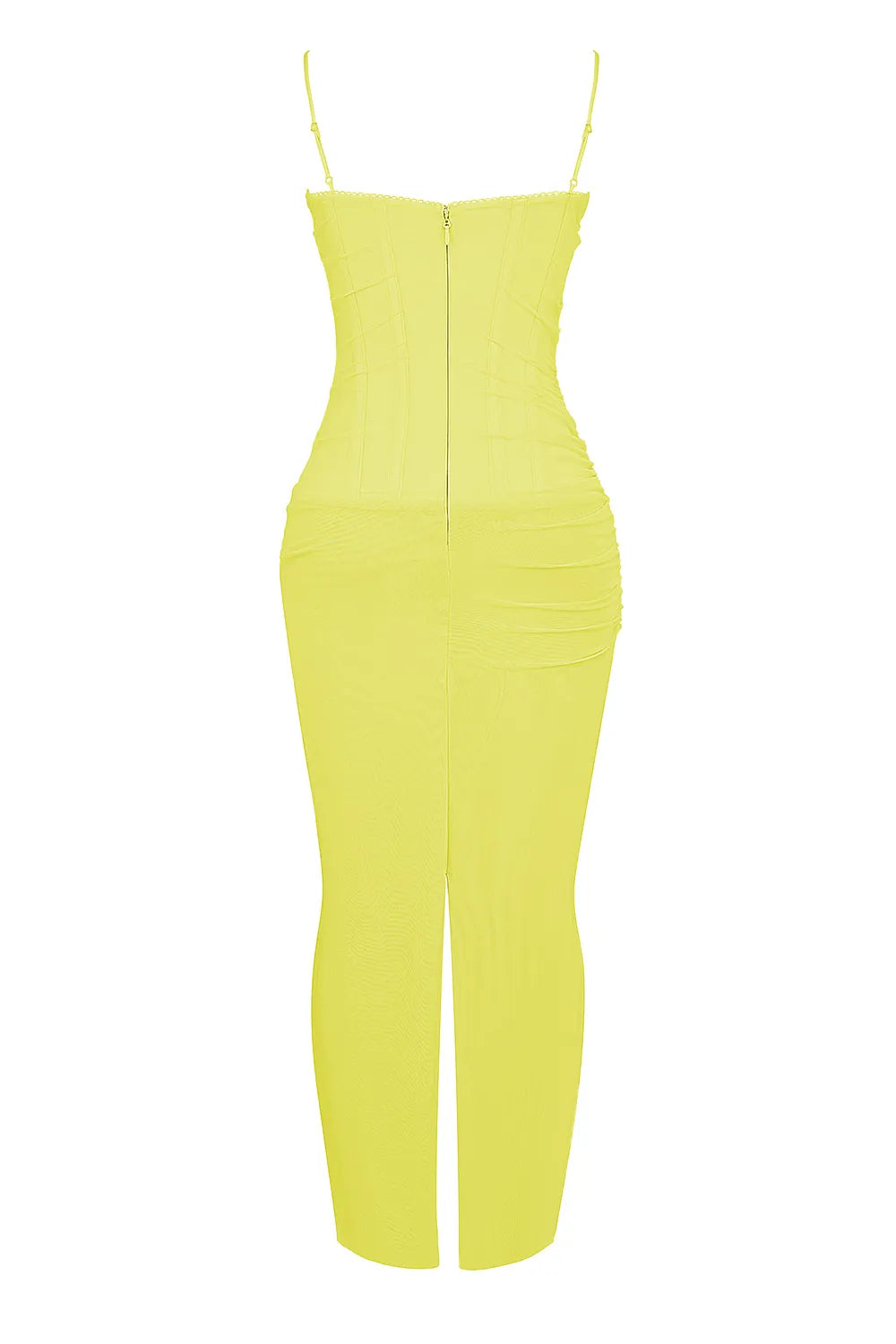 Nalini Acid Lime Corset Maxi Dress