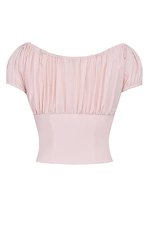 Kitty Baby Pink Gathered Top