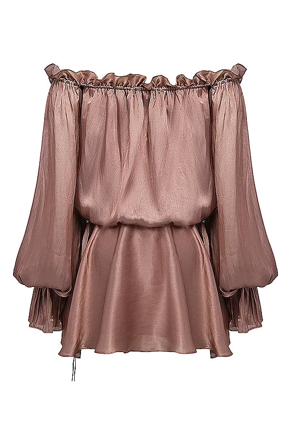 Chaya Hazelnut Off Shoulder Dress