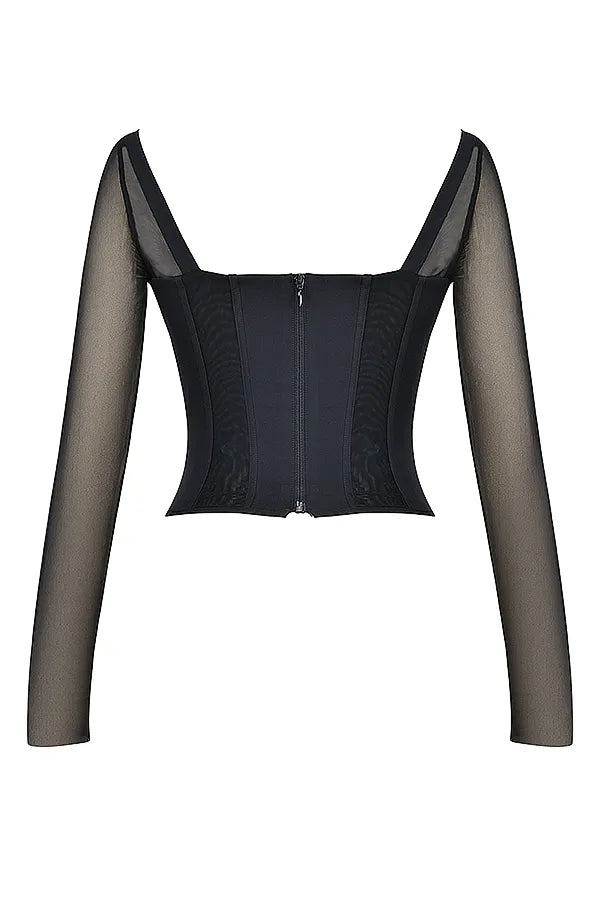Araminta Black Long Sleeve Corset