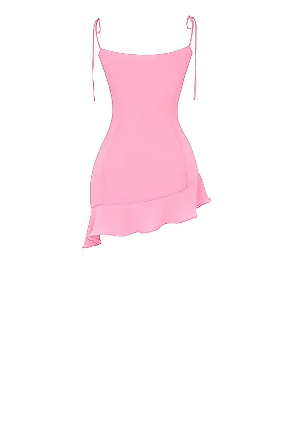 Marcia French Pink Ruffle Mini Dress