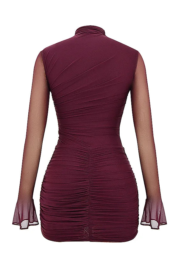 Lucasta Mulberry Gathered Mini Dress
