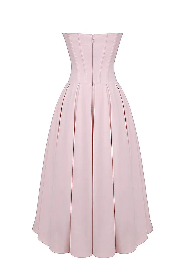 Lady Ballerina Pink Strapless Midi Dress