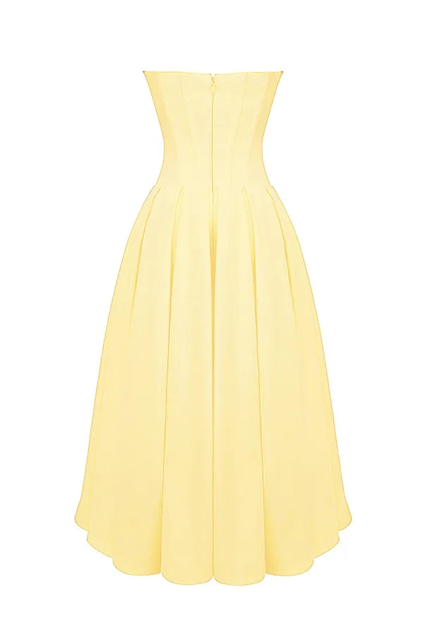 Lady Sunshine Strapless Tulle Midi Dress