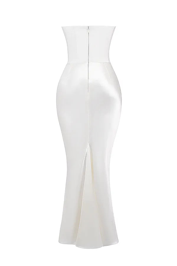 Persephone Ivory Strapless Corset Dress