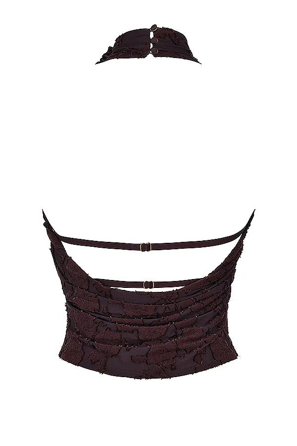 Kyra Cocoa Halter Top