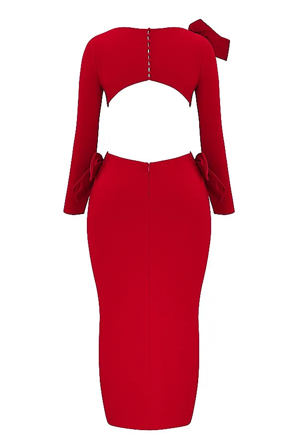 Lavele Red Bow Maxi Dress