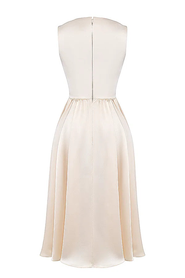 Shayla Vintage Cream Midi Dress