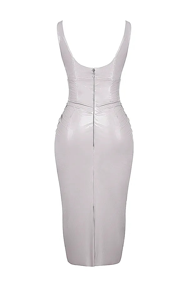 Madeleine Violet Ice Vinyl Midi Dress