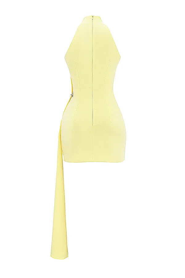 Marla Lemon Halter Mini Dress