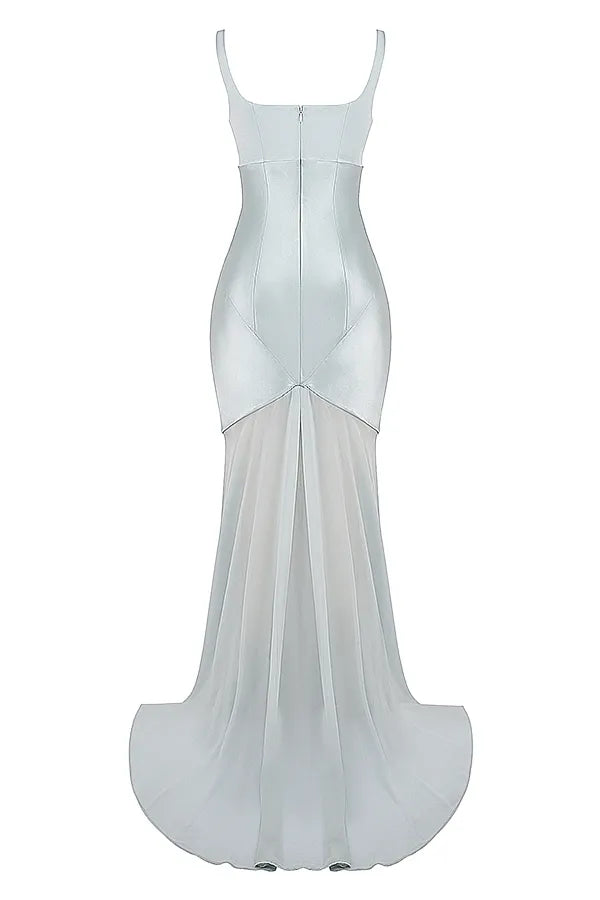Vittoria Pistachio Chiffon Floor Length Gown