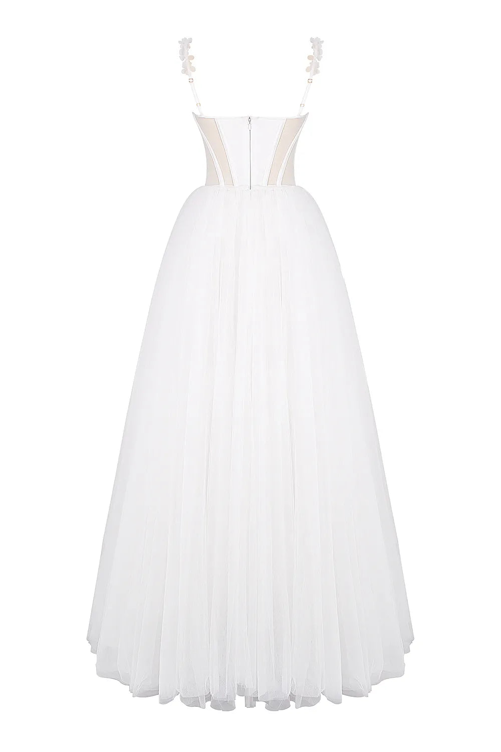 Nathalie White Floral Lace Tulle Bridal Gown