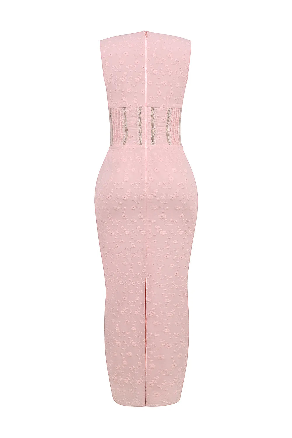 Sophina Perfectly Pink Broderie Anglais Plunge Maxi Dress