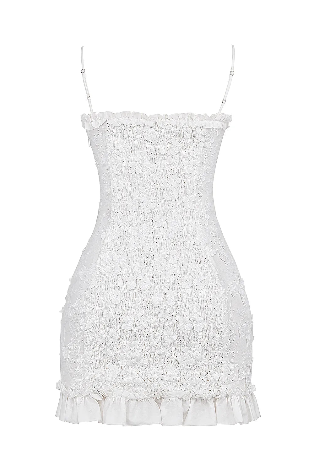 Marlene White Cotton Broderie Anglais Mini Dress