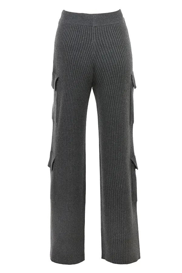 Tea Charcoal Knitted Utility Trousers